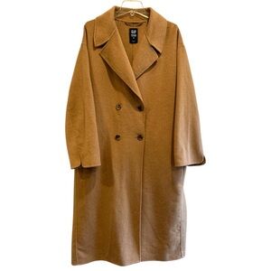 Gap Oversized Double-Faced Wool Wrap Coat Holiday Brown Size XL